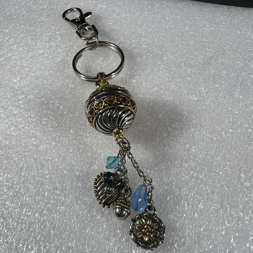 Retro Beaded Ball Hearts Keychain Bag Clip Jeans Clip Accessory NEW